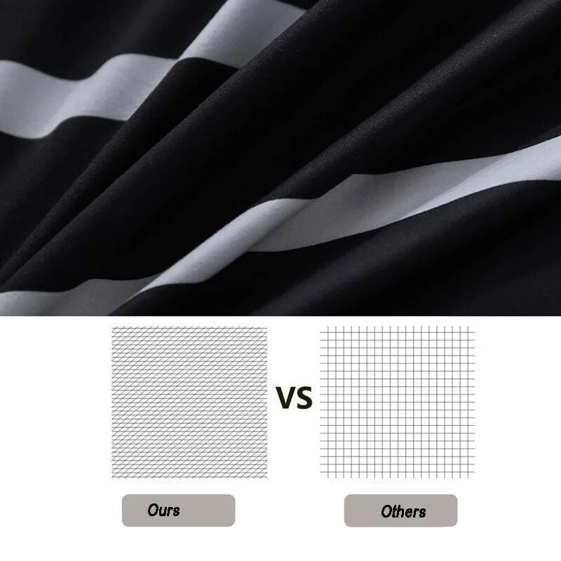 Bonenjoy Black and White Colo Striped Bed Cover Sets Single/Twin/Double/Queen/King Quilt Cover Bed Sheet Pillowcase Bedding Kit