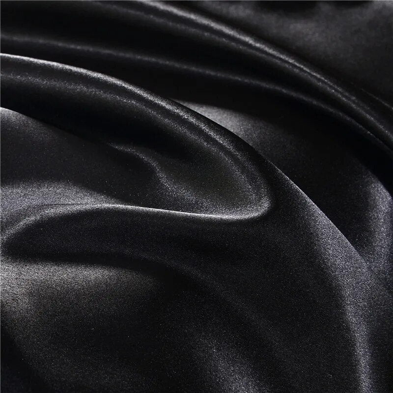 Black Bedding Sets King Double Size PLA Cool Fiber Summer Used Single Bed Sheet Luxury Bedding Kit Duvet Cover Set Queen Size