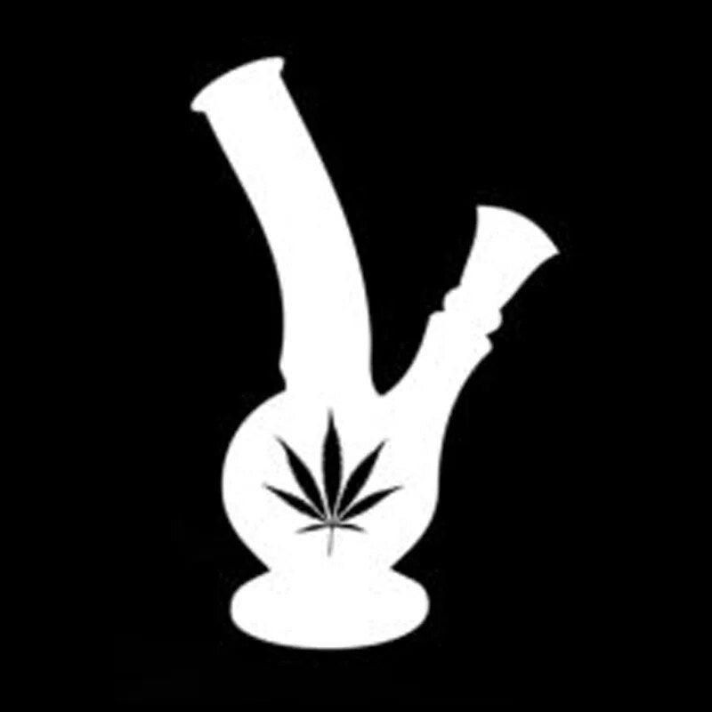 9.4cm*15.1cm Cannabis Marijuana Decor Car Sticker Motorcycle Decal Black/Silver S3-5900