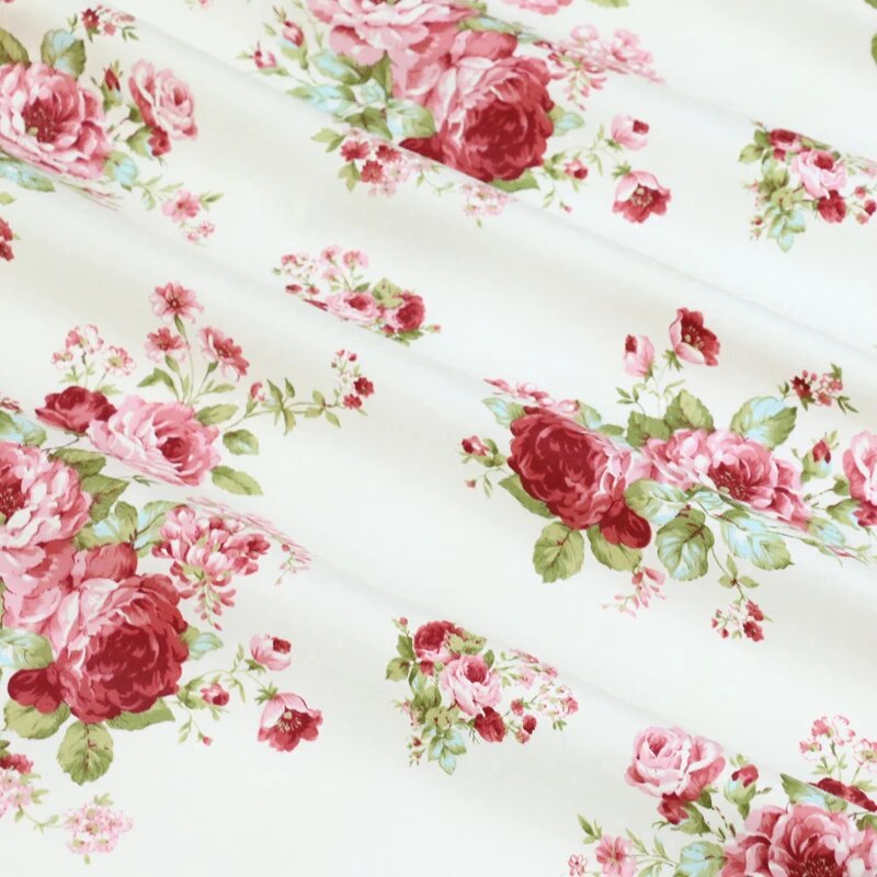 Delicate 1Meter X 160CM  Fasion Flower 100% cotton Fabric Quilting Clothes Home Textile Bedding Sewing Doll Cloth DIY A89