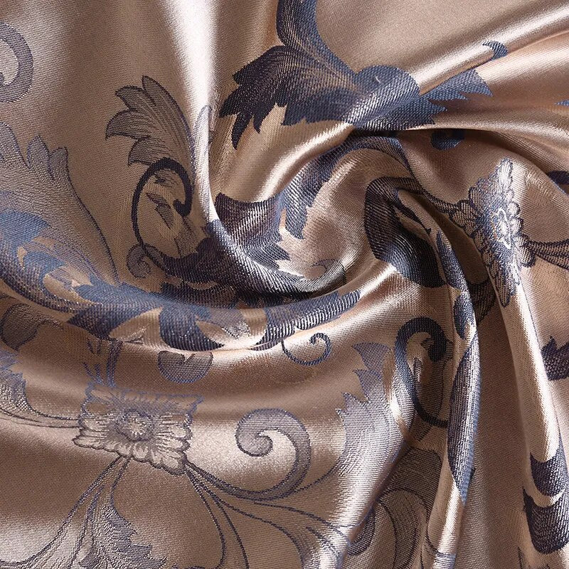 4 Pieces Silver Brown Luxury Satin Cotton Lace Bedding sets Double Queen King size bedding duvet cover bed sheet set Pillowcases