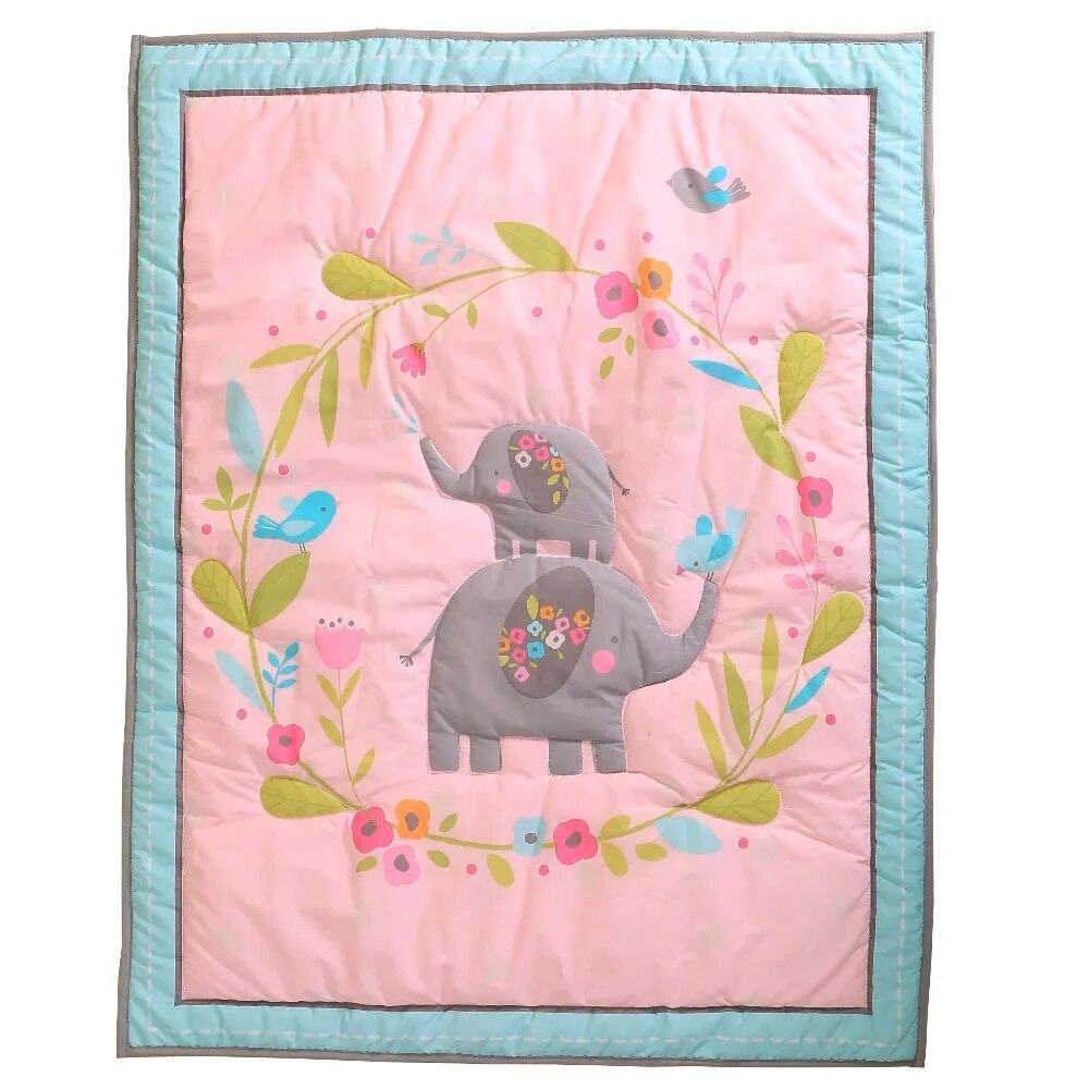 Baby Quilt Flower Bird Print Kindergarten Children Polyester Quilt Baby Boy Girl Light Bedding Accessories Decoration 84x107cm