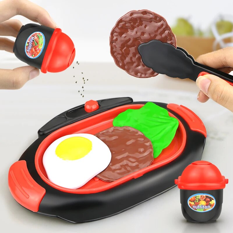 Children Miniature Kitchen Toys Set Pretend Play Simulation Food Cookware Pot Pan Cooking Play House Toy Gift for Girl Boy Kids