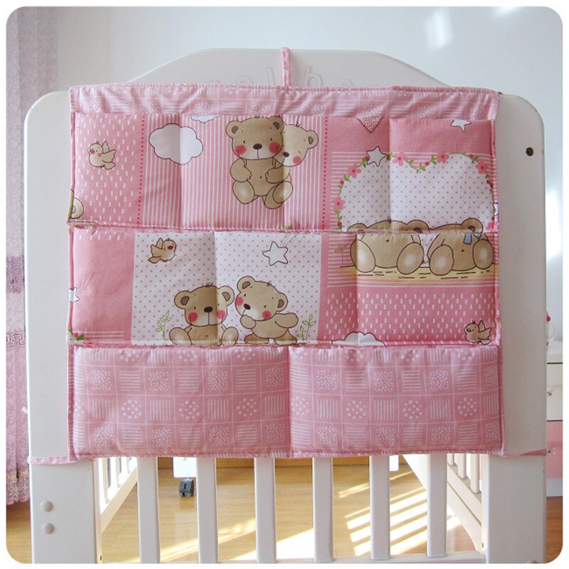 Bed Hanging Storage Bag Baby Cot Bed Brand Baby Cotton Crib Organizer 50*60cm Toy Diaper Pocket for Crib Bedding Set