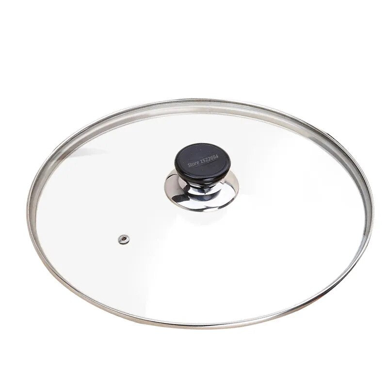 Cookware Reinforced Glass Lid Tempered Wok Lid Pyrex Glass Round Chef Pan Lid with Knob Premium Qualtiy Pan Cover