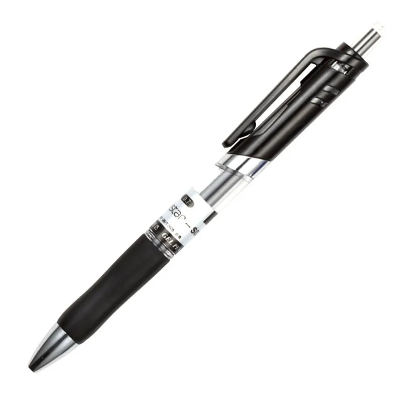 Deli 0.7MM Gel Pen Set Retractable Press Bullet Signature Ballpoint Pens Black For School Office Writing Promotion Pen Stationer