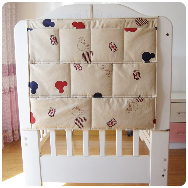 Bed Hanging Storage Bag Baby Cot Bed Brand Baby Cotton Crib Organizer 50*60cm Toy Diaper Pocket for Crib Bedding Set