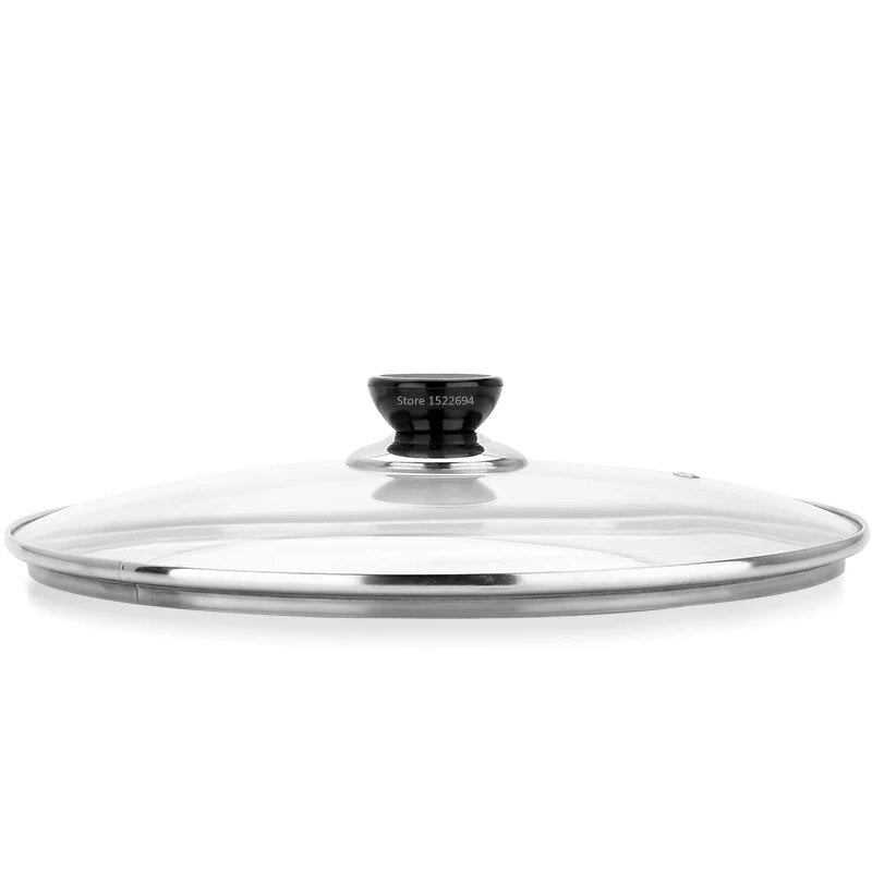 Cookware Reinforced Glass Lid Tempered Wok Lid Pyrex Glass Round Chef Pan Lid with Knob Premium Qualtiy Pan Cover