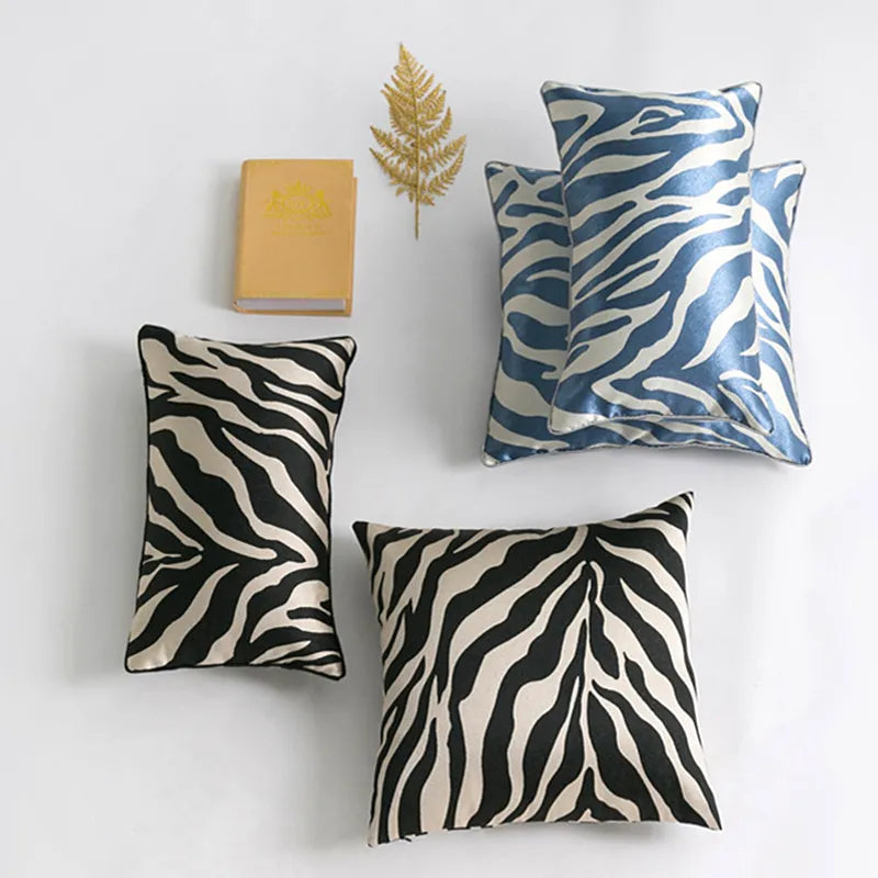 DUNXDECO Cushion Cover Decorative Pillow Case Modern Simple Animal Collection Zebra Leopard Geometric Jacquard Bedding Coussin