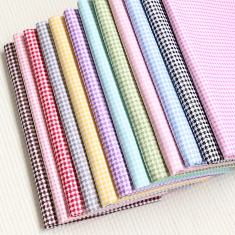 Delicate 0.3CM Gingham ChecKed 100% cotton Fabric Quilting fabric Clothes Home Textile Bedding Sewing Doll Cloth DIY A94