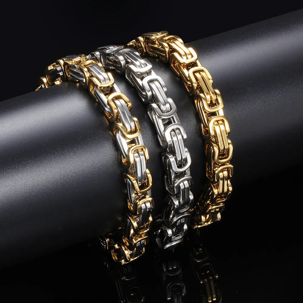 8mm Classic Design Punk 316L Stainless Steel Bracelet Special Biker Bicycle Motorcycle Chain For Mens Bracelets & Bangles