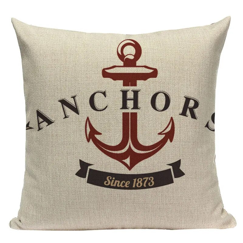 Anchor ship Throw Pillow Cover Bedding Camping Hotel Office Home ocean Decor  Cushion Cover Fabric For Furniture Pillowcase