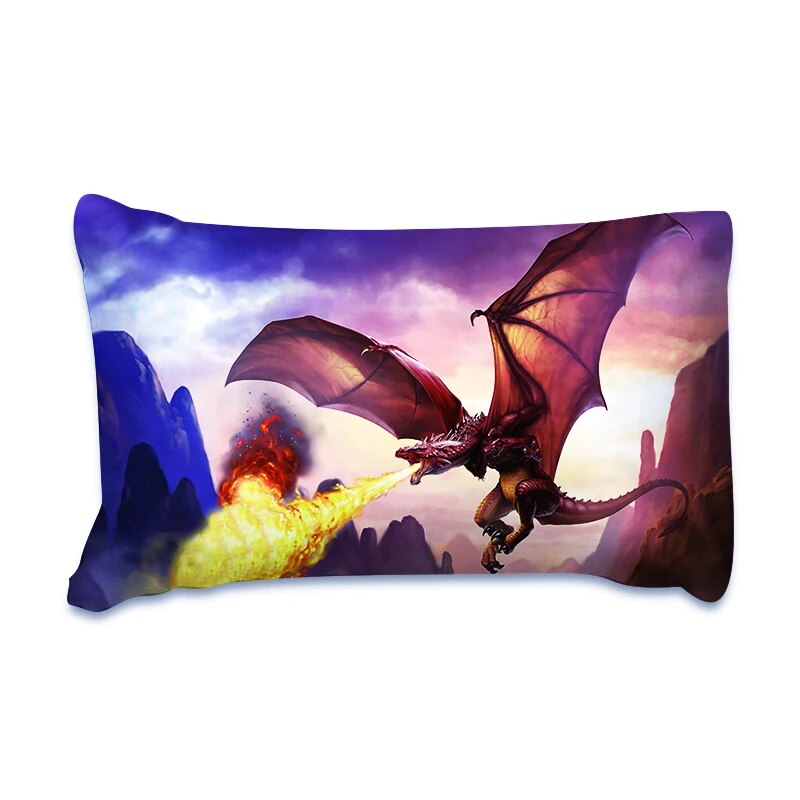 Fire Dragon with Wings Bedding Set  Home Textiles Luxury Microfiber Bedclothes 3D Animal