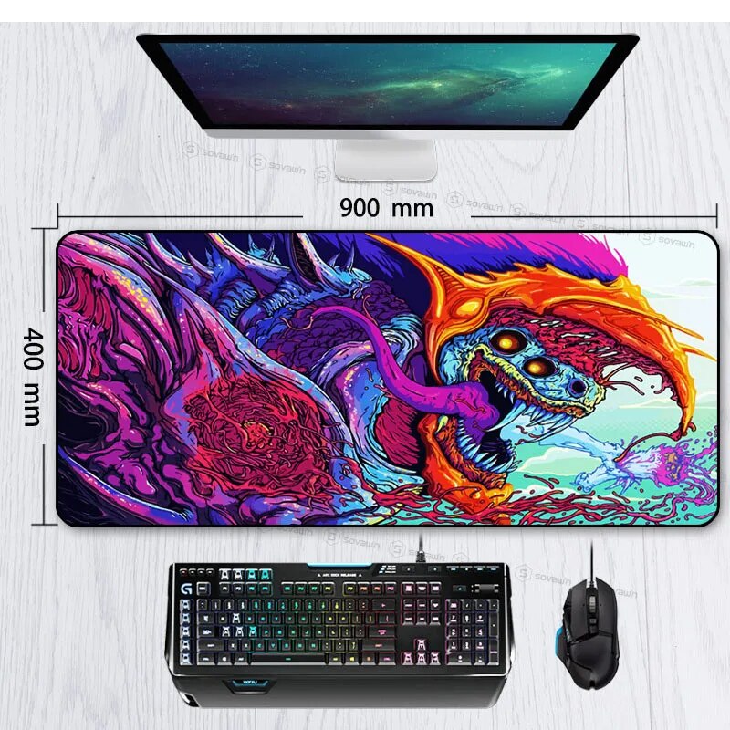 Game 900x400mm Hyper Beast XL Large Locking Edge Gaming Mouse Pad CS GO Keyboard Rubber Mousepad Wrist Rest Table Computer Mat