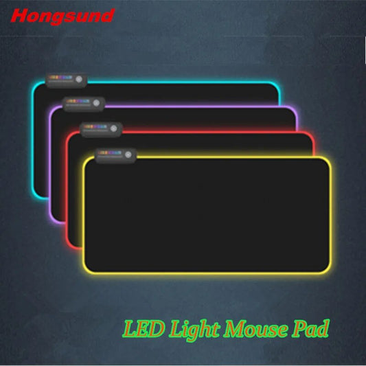 Hongsund Super-large light-emitting keyboard pad side-locked game mouse pad thickened seven-color LED lights