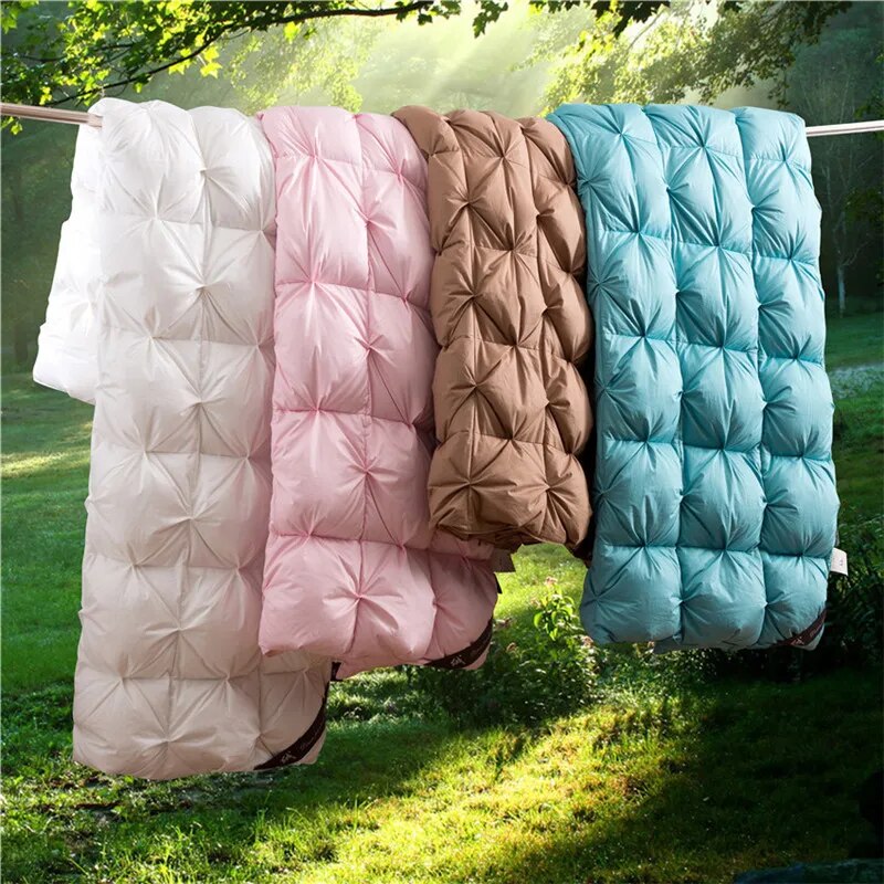 King Queen Twin size 100%Goose Down Soft Duvet Throw Blanket Comforter Bedding Filler Bread Shape Quilt for Kids Adults