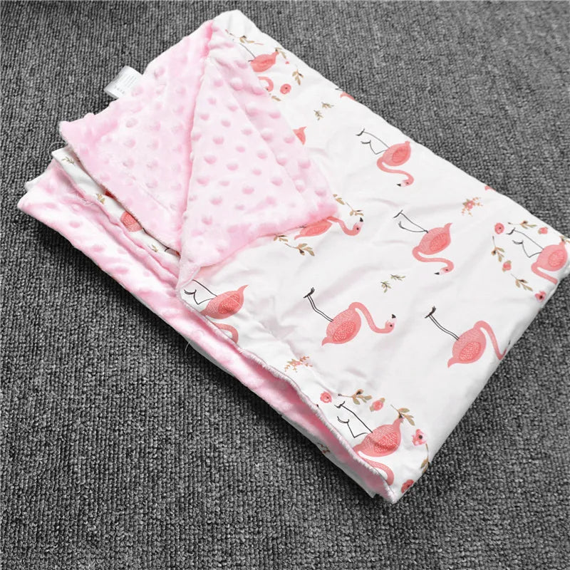 Baby Cotton Thick Super Soft Flannel Blanket Newborn Toddler minky Baby Blanket Stripped Swaddle Wrap Bedding Covers Bubbles