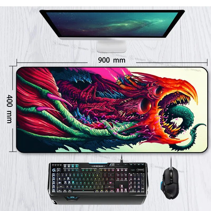 Game 900x400mm Hyper Beast XL Large Locking Edge Gaming Mouse Pad CS GO Keyboard Rubber Mousepad Wrist Rest Table Computer Mat