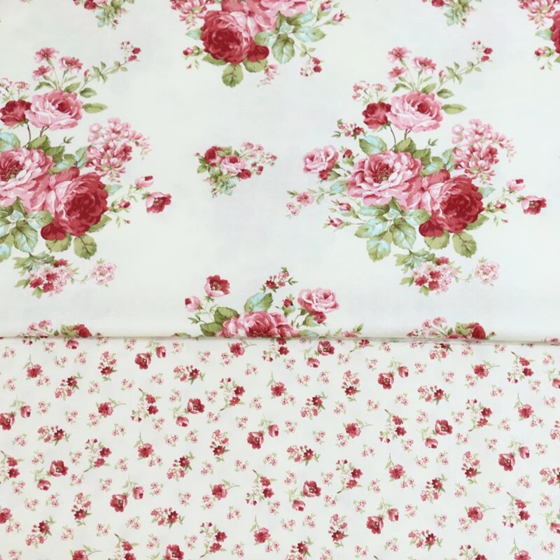 Delicate 1Meter X 160CM  Fasion Flower 100% cotton Fabric Quilting Clothes Home Textile Bedding Sewing Doll Cloth DIY A89