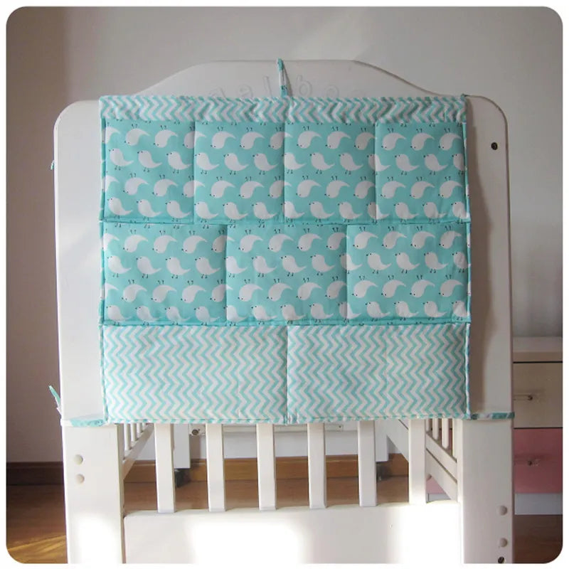 Bed Hanging Storage Bag Baby Cot Bed Brand Baby Cotton Crib Organizer 50*60cm Toy Diaper Pocket for Crib Bedding Set