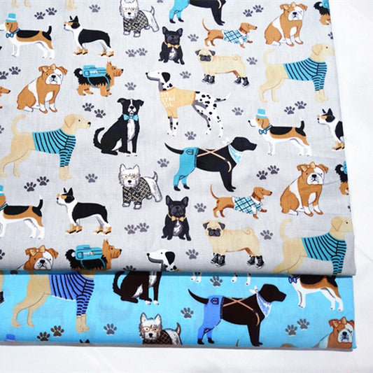 Breathable Cotton Twill Fabric Sewing Cotton Twill Cloth For Baby bedding home textile printed dogs