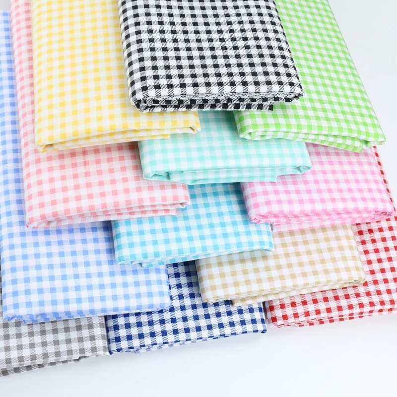 Delicate  0.5CM Gingham ChecKed 100% cotton Fabric Quilting fabric Clothes Home Textile Bedding Sewing Doll Cloth DIY A67