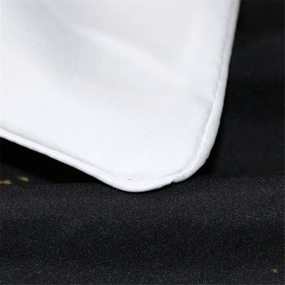 BlessLiving Marble Quilt Cover Modern Faux Gold Glitter Black Marble Stone Bedding Set Queen 3 Pieces Trendy Duvet Cover Set