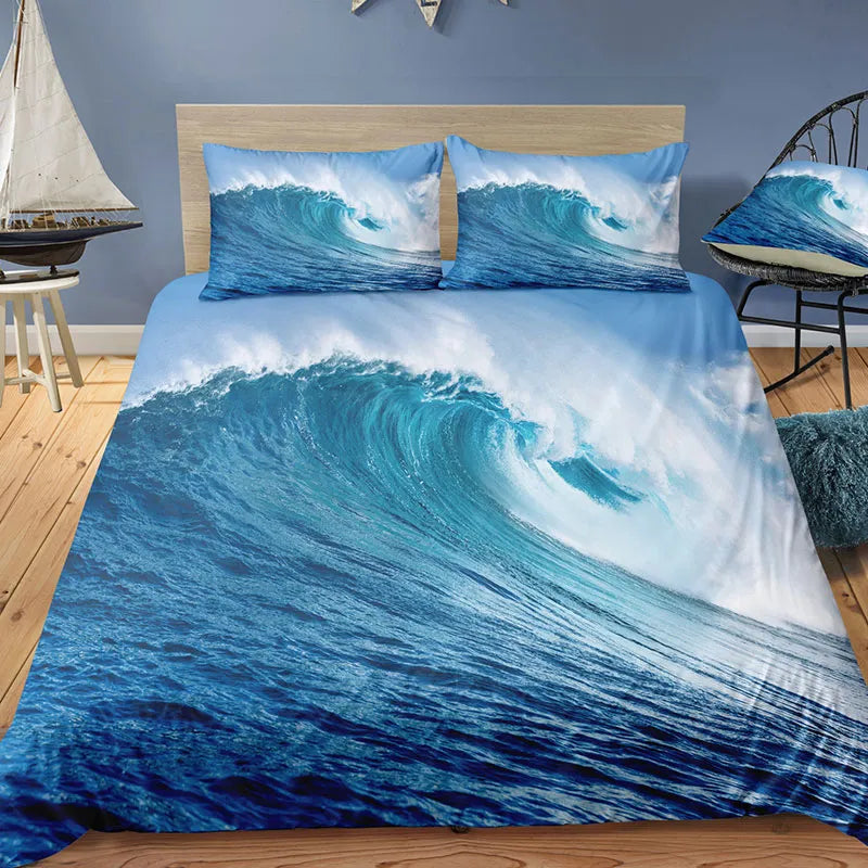 Dream NS Modern Nature Bedding Set 3D Digital Printing Beach Coconut Grove Summer Bedroom Quilt Cover Pillowcase Bedding Kit