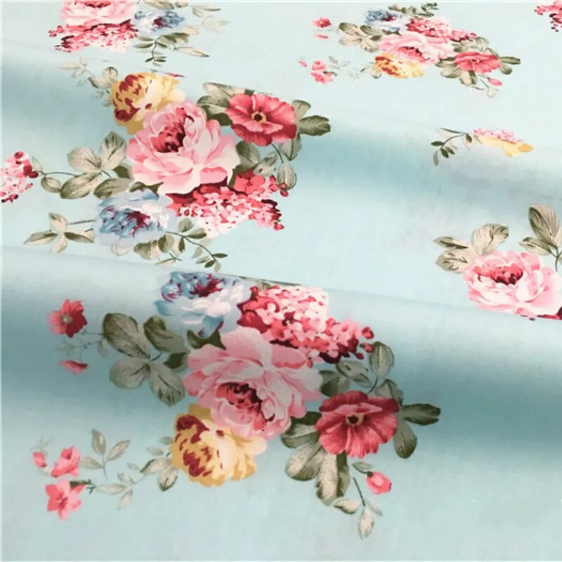 Buulqo 100% Cotton Twill  Flower Fabrics for DIY  Sewing Textile Tecido Tissue Patchwork Bedding Quilting Twill