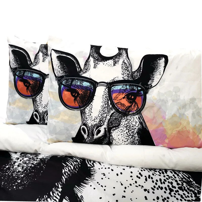 Deer white 3d Bedding Sets Single Double Queen King Duvet Cover Set Bedclothes Bed Linen for boys(No Sheet No Filling) 50