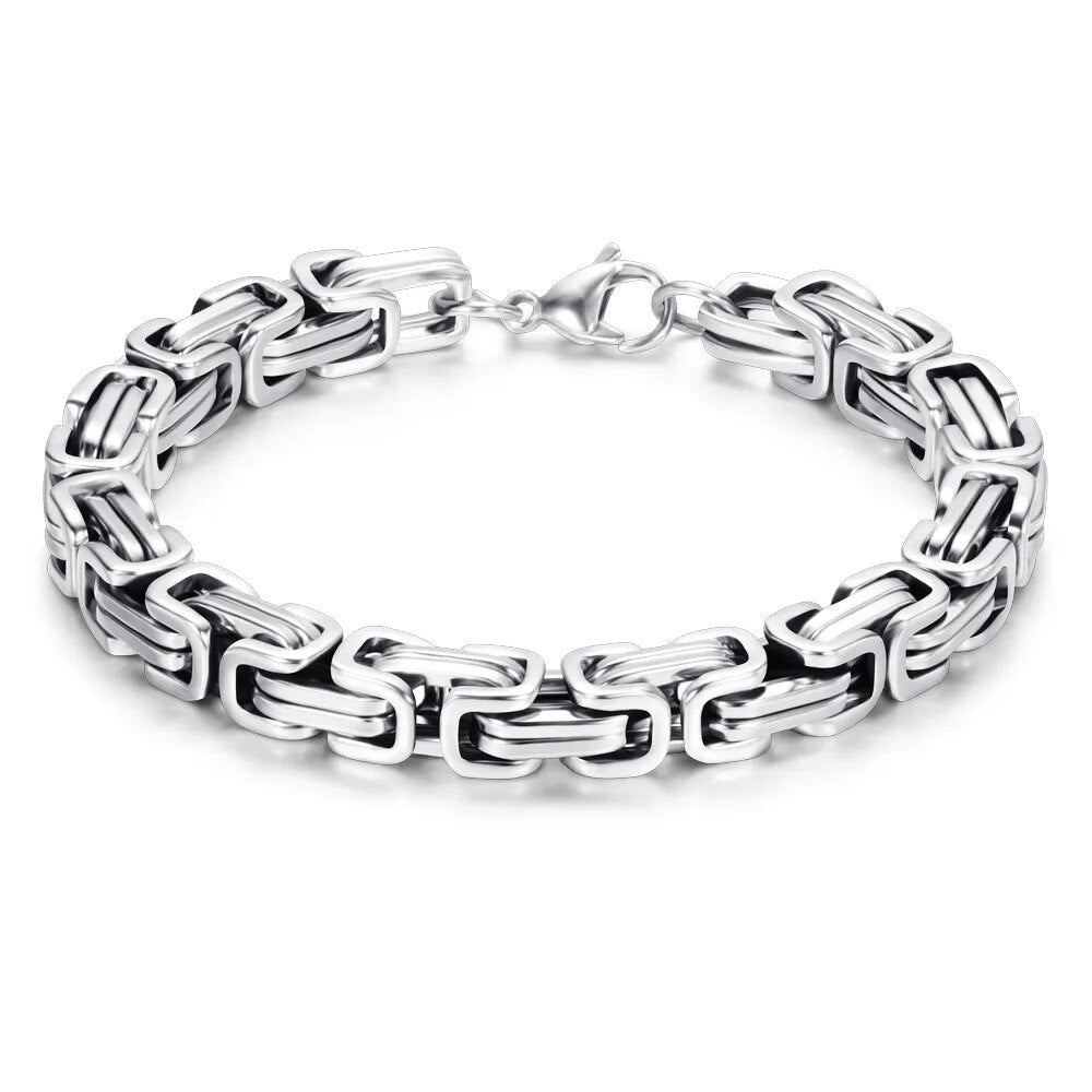 8mm Classic Design Punk 316L Stainless Steel Bracelet Special Biker Bicycle Motorcycle Chain For Mens Bracelets & Bangles