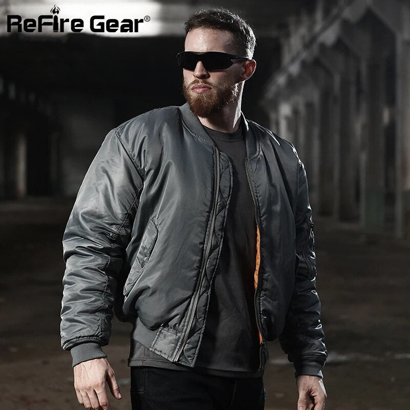 MA1 Army Air Force Fly Pilot Jacket Military Airborne Flight Tactical Bomber Jacket Men Winter Warm Aviator Motorcycle Down Coat