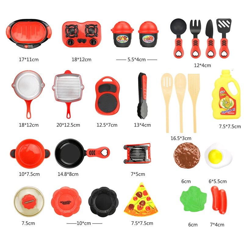 Children Miniature Kitchen Toys Set Pretend Play Simulation Food Cookware Pot Pan Cooking Play House Toy Gift for Girl Boy Kids