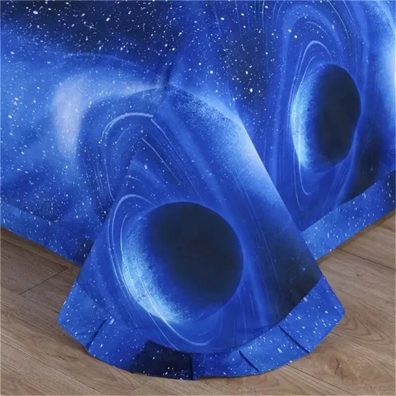 Hipster 3D Galaxy Bedding Set Universe Outer Space Themed Galaxy Print Bedlinen Bed sheet Twin Queen Size Cheap Hot