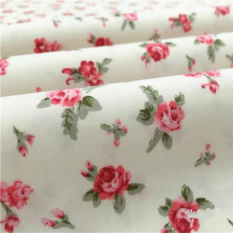 Buulqo 100% Cotton Twill  Flower Fabrics for DIY  Sewing Textile Tecido Tissue Patchwork Bedding Quilting Twill