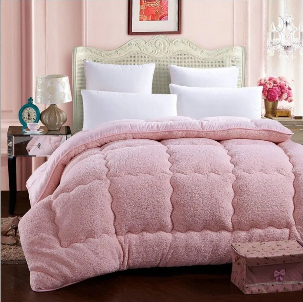 Camelhair Warm Winter Wool Quilt Thicken Comforter/ Duvet/ Blanket Lamb Down Fabric Filling Bedding Set