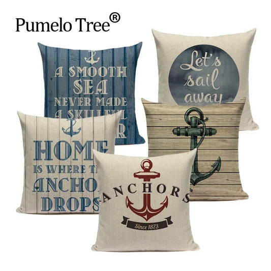 Anchor ship Throw Pillow Cover Bedding Camping Hotel Office Home ocean Decor  Cushion Cover Fabric For Furniture Pillowcase