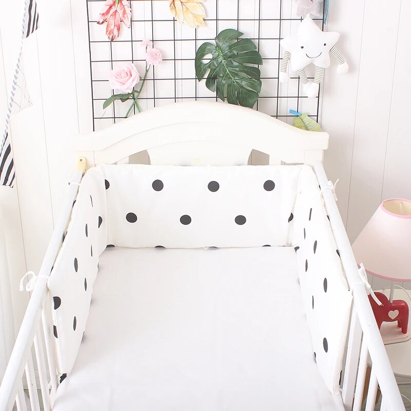 Foldable 180*30cm Baby Bedding Bumper In the Crib For Newborn Cotton Linen One-piece Cot Bumper Baby Safety Bed Around Protector