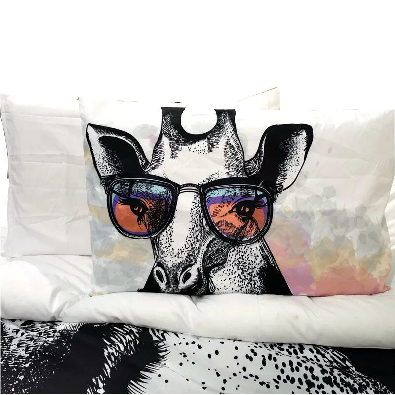 Deer white 3d Bedding Sets Single Double Queen King Duvet Cover Set Bedclothes Bed Linen for boys(No Sheet No Filling) 50