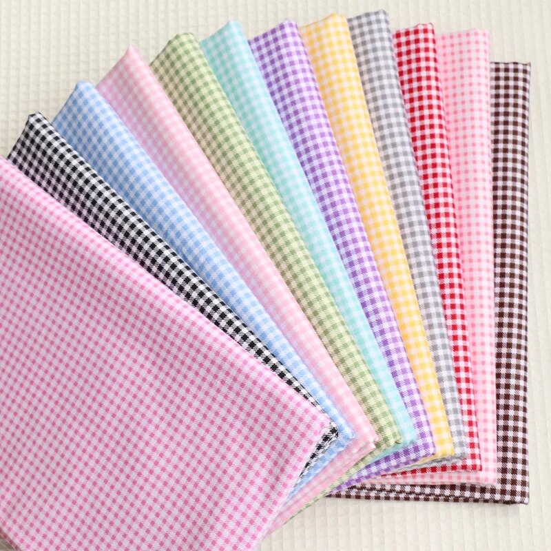 Delicate 0.3CM Gingham ChecKed 100% cotton Fabric Quilting fabric Clothes Home Textile Bedding Sewing Doll Cloth DIY A94