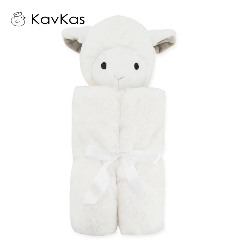 Kavkas Baby Blankets 76x76cm Baby Bedding Winter Birthday Gift Newborn Soft Warm Coral Fleece Plush Animal Educational Plush Toy