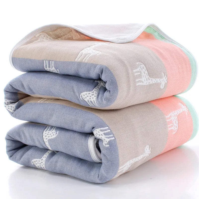 Baby Blanket 80*80CM Muslin Cotton 6 Layers Thick Newborn Swaddling Autumn Baby Swaddle Bedding Receiving blanket