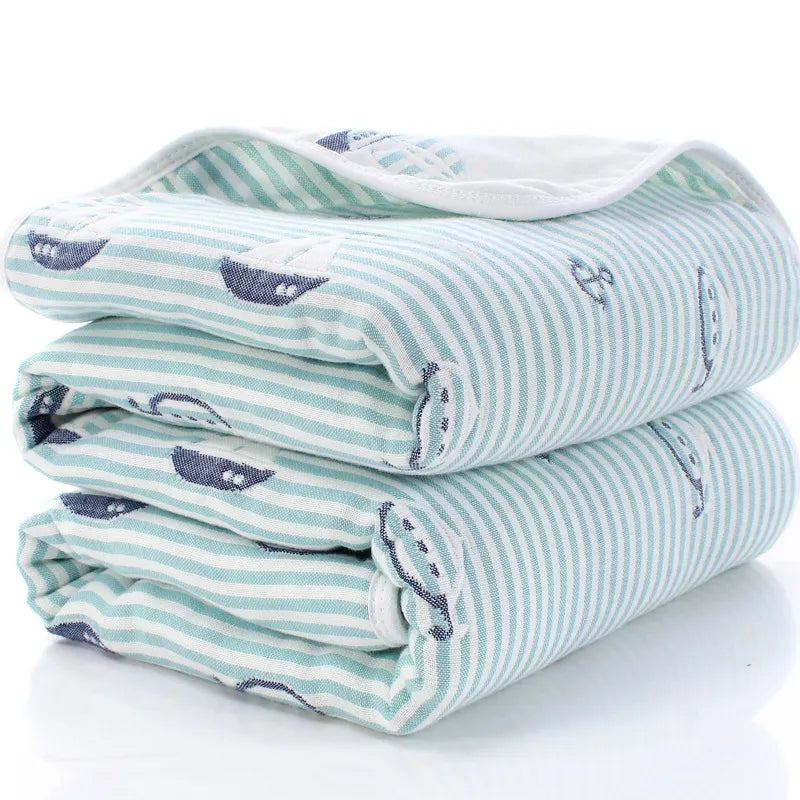 Baby Blanket 80*80CM Muslin Cotton 6 Layers Thick Newborn Swaddling Autumn Baby Swaddle Bedding Receiving blanket