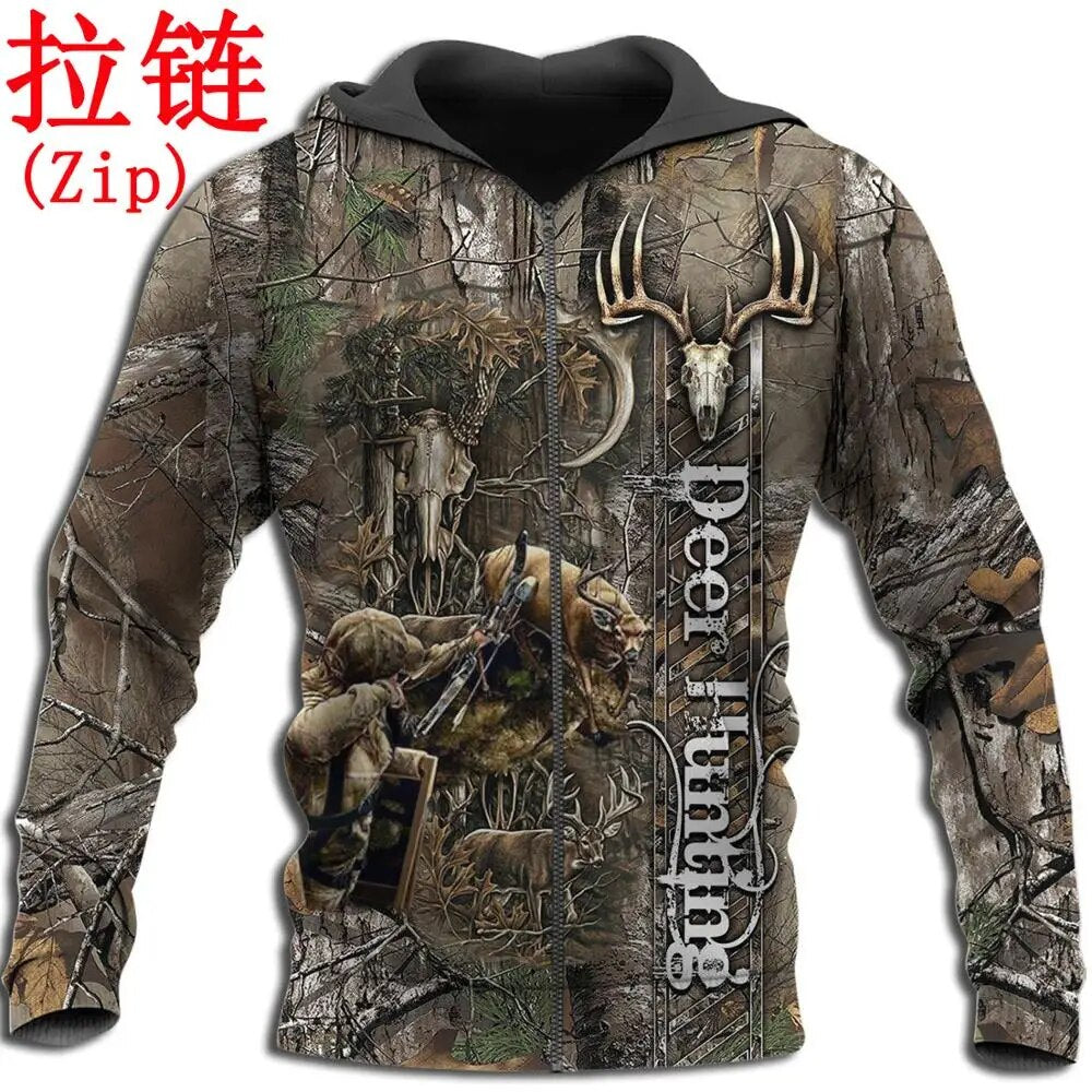 Bowhunting Deer Camo 3D All Over Printed Mens Hoodie Harajuku Fashion Sweatshirt Unisex Casual Pullover sudadera hombre KJ028