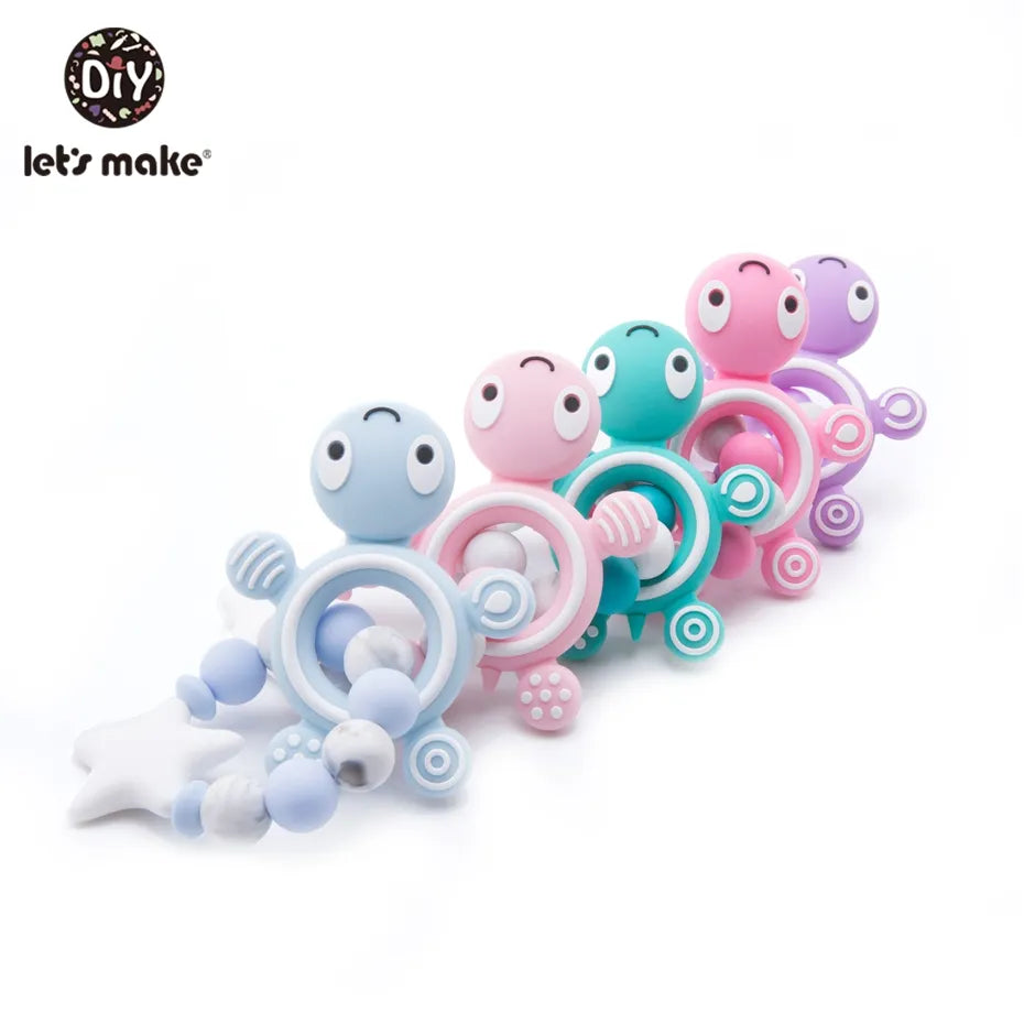 Let's Make Silicone Teething Beads 1pc Baby Teether Silicone Teether Turtle Crib Bedding Toddler Toys Baby Rattle Toy