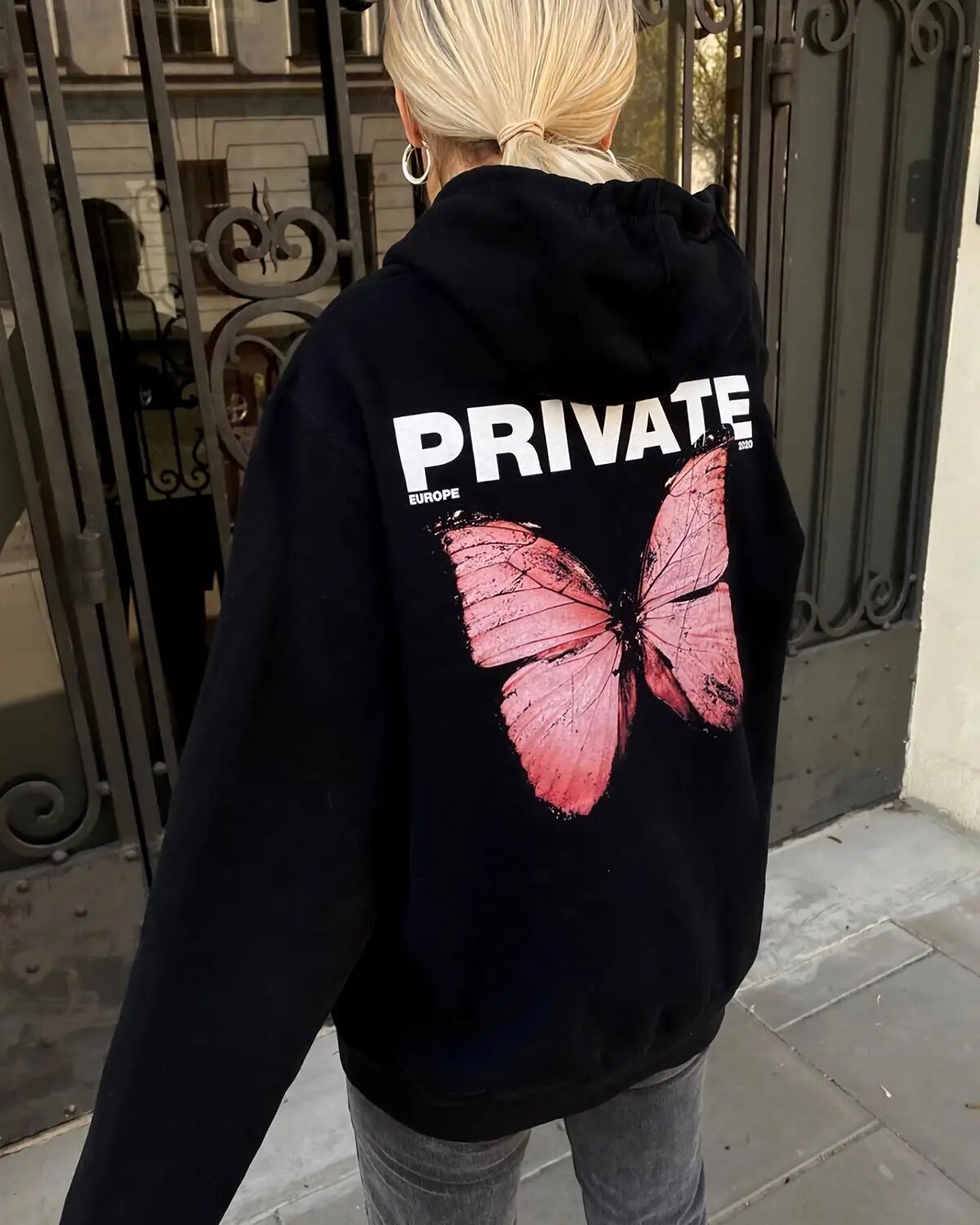 2020 Fashion Autumn Women Hoodie Explosion Private butterfly Sweatshirt Hoodies Printed Long-Sleeved Black women Sweatshirt Top