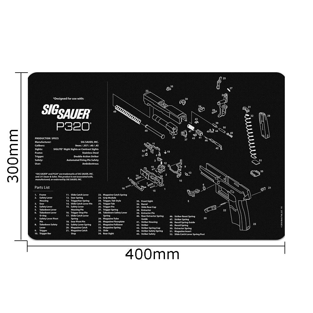 Gun Cleaning Rubber Mat Tactical Accessory Beretta PX4 Mouse Pad for Gen5 Glock 1911 P320 Mouse mat AR15 AK47