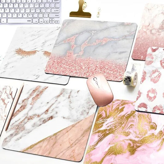 Mairuige Cool Rose Gold Marble Keyboard Mat Desk Mat Durable Desktop Mousepad Rubber Professional Gaming Mouse Pad Computer