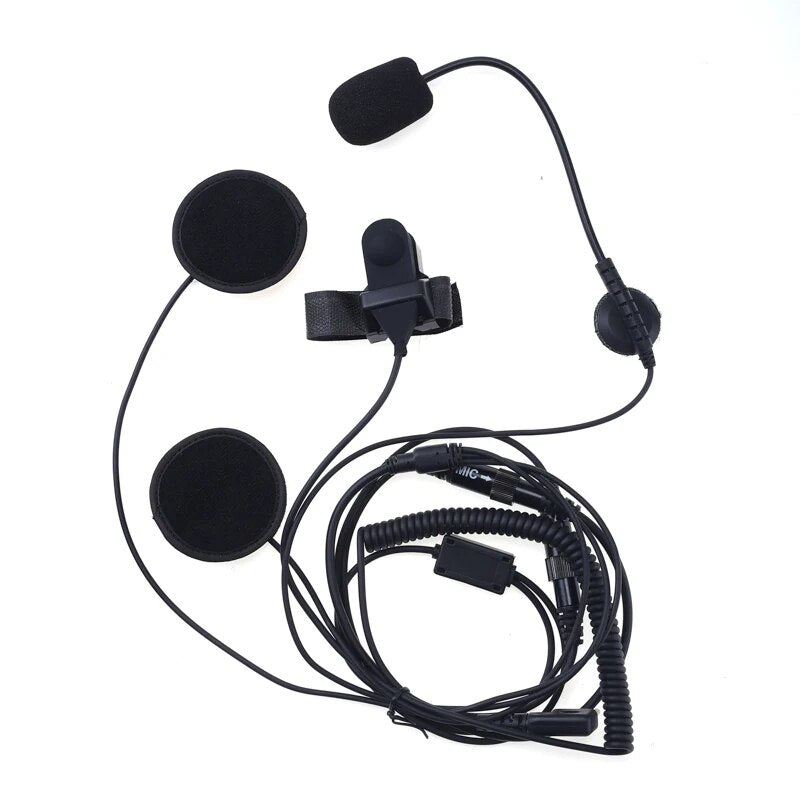 Helmet Headset 2 Pin PTT Motorcycle Headphone For Walkie Talkie Kenwood Baofeng Puxing Ham Radio Two Way Radio