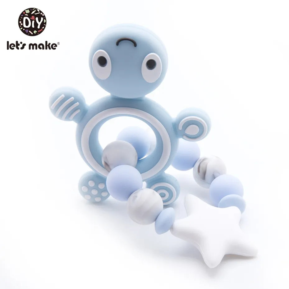 Let's Make Silicone Teething Beads 1pc Baby Teether Silicone Teether Turtle Crib Bedding Toddler Toys Baby Rattle Toy